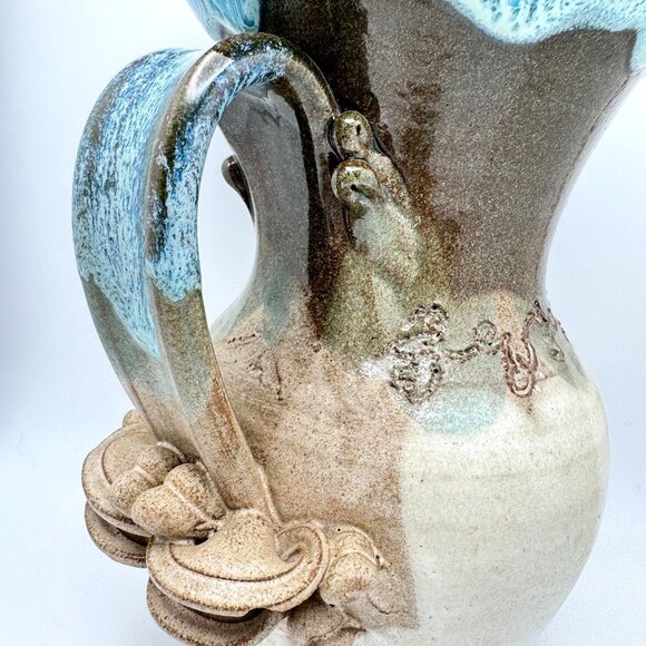 Stoneware Michigan Artisan Made Pitcher 1992 Vintage Sam Machulis Signed - Picture 10 of 11